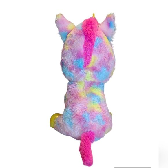 TY Beanie Boos Fantasia the Unicorn, pink Gold Tie Dye, 10 inches tall - Picture 2 of 7